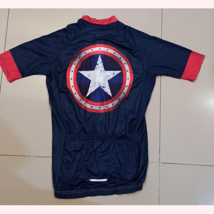 Captain America Jersey Sepeda Road bike Pria Cycling Baju Roadbike