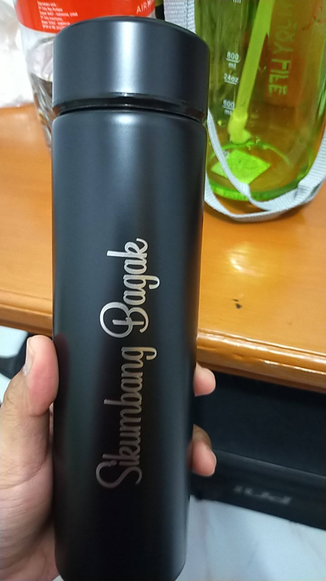 Twin Digital Tumbler Custom Stainless Botol Minum 500ml Tumbler Grafir - Sakura Grafir