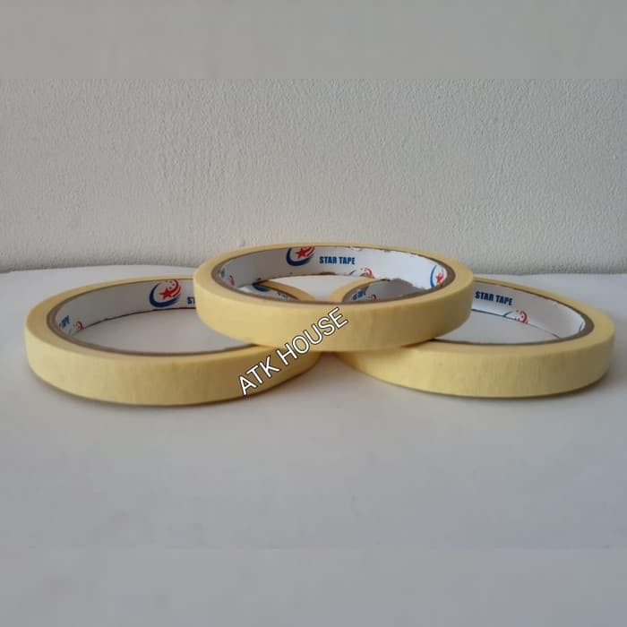 

Lakban Kertas STAR TAPE 12mm*12meter/Masking Tape 1/2inc/Isolasi Kertas