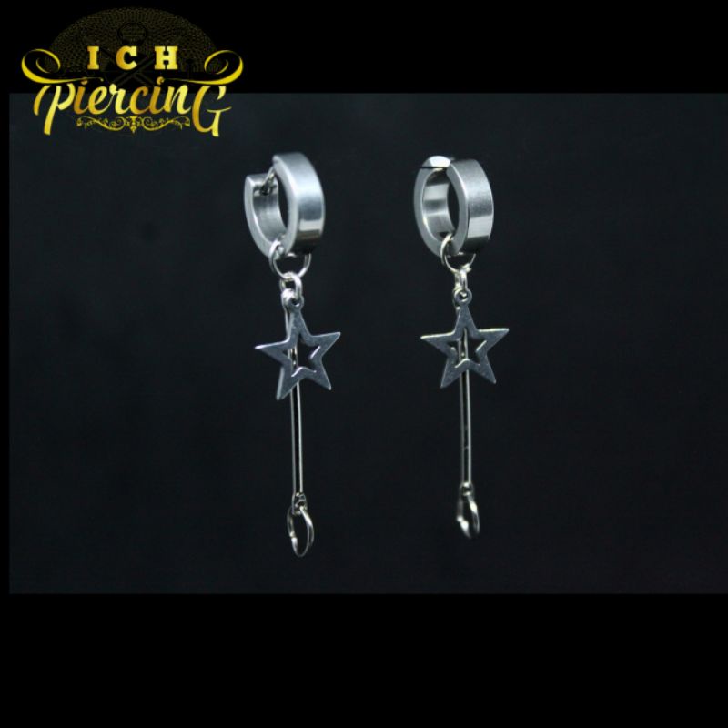 Anting tindik dan jepit model bintang ala Korea / Anting BTS / Anting bintang batang