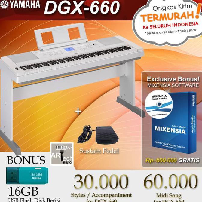 YAMAHA DGX 660 / DGX-660 / DGX660 BLACK / WHITE - DIGITAL PIANO - PUTIH KODE 901