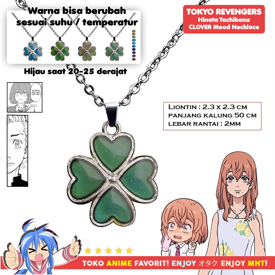 Kalung Anime Cosplay Tokyo Revengers Tachibana Hinata Hanagaki Takemichi Clover Semanggi Couple