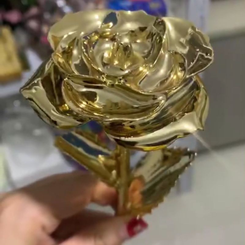 bunga rose gold 24k beauty and the beast dome/tutup kaca