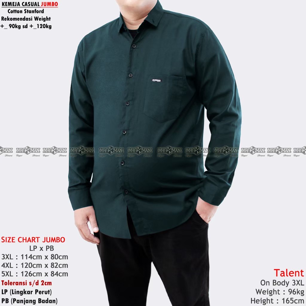 MY MAN Original Kemeja Polos lengan pendek jumbo kemeja pria warna Kubus big size art seri MY224