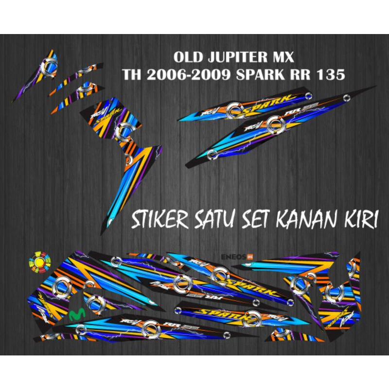 STIKER STRIPING DECAL VARIASI OLD JUPITER MX TAHUN 2006 - 2009 SPARK RR 135CC