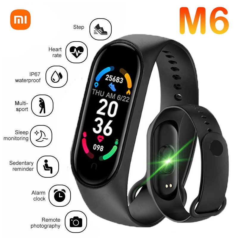 Smartwatch M6 Smart Bracelet M6 Smartband M6 Smartwatch Jam Kesehatan Gelang Kesehatan