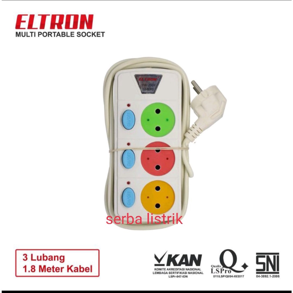 Stop Kontak Kabel Switch ON/OFF Eltron SNI