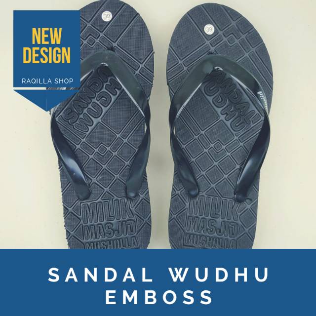 Terlaris Paket 10 Pasang / SET Sandal Jepit Wudhu Masjid dengan di Emboss (SMEH01)