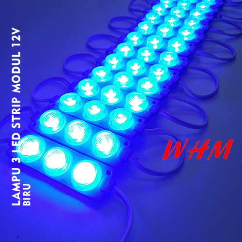 LAMPU LED MODUL 1PCS 3 MATA BESAR DC 12V / 24V VARIASI LAMPU MOBIL MOTOR MODULE