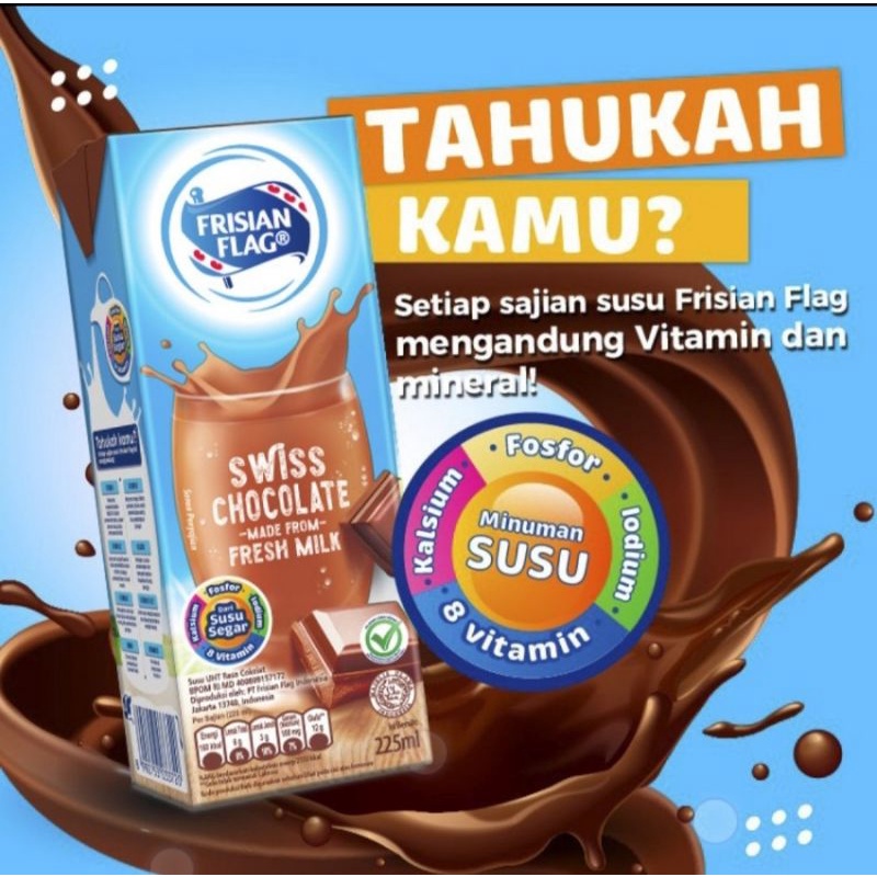

Frisian Flag Purefarm UHT Swiss Chocolate, Full Cream, Strawbery 225ml 1karton [36pcs]