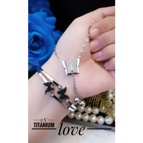 Titanium gelang dan kalung YHG876