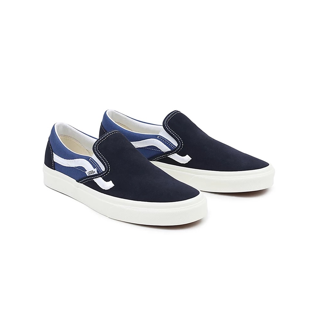 SEPATU VANS OFF THE WALL | SLIP ON SIDESTRIPE NAVY