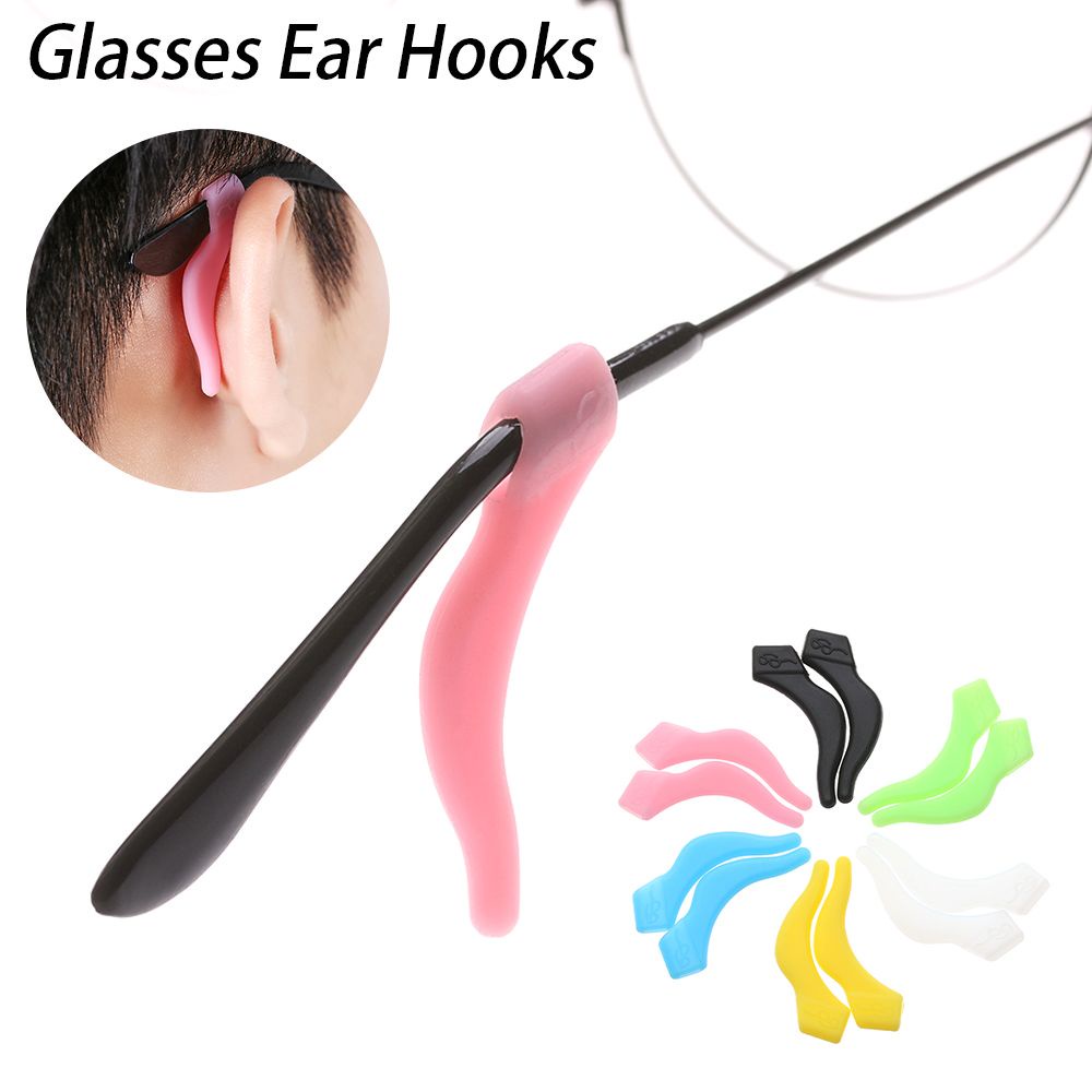 TOP 2 pairs Eyewear  Glasses Ear Hooks Outdoor  Sports Temple Tips Eyeglass Holder Hook Grips Eyeglasses  Accessories Anti Slip Silicone Soft Ear Hook/Multicolor