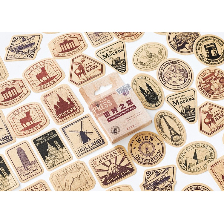 

[TO YOU] 46 PCS Vintage Deco Sticker Journaling