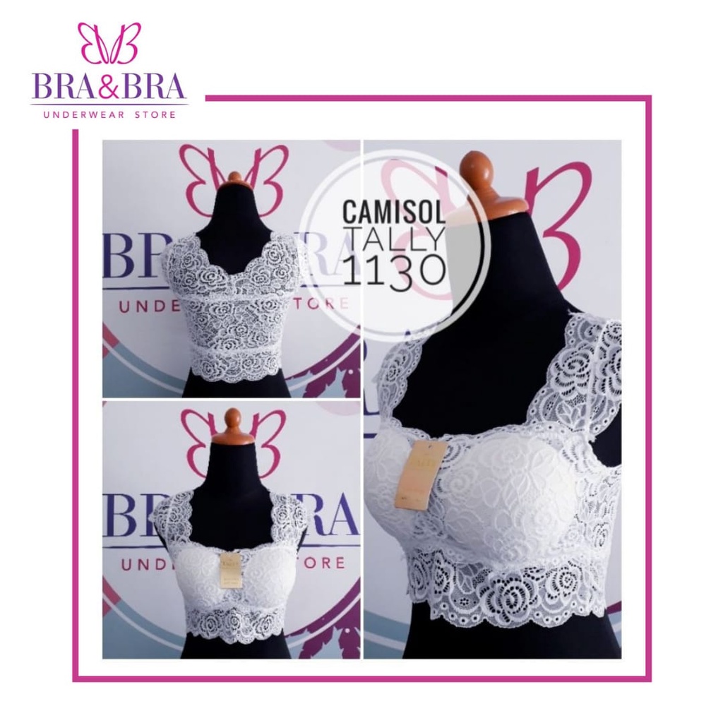 Camisol Tally 1130 Renda Brukat Bralette Putih