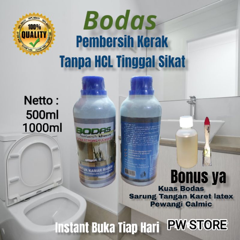 BODAS Pembersih Kerak Lantai Kamar Mandi/Toilet Free Kuas&amp;Pewangi