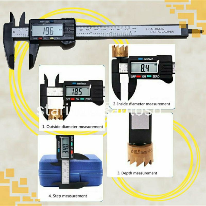 Sigmat JANGKA SORONG DIGITAL 150mm caliper sketmat pengukur penggaris ukur milimeter