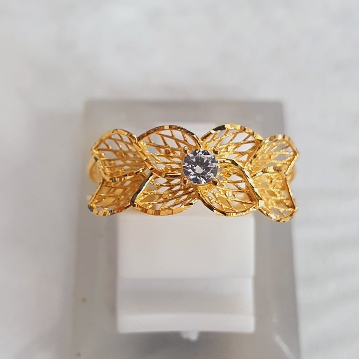 cincin krawangan daun mata ad emas 70% 700 70 %