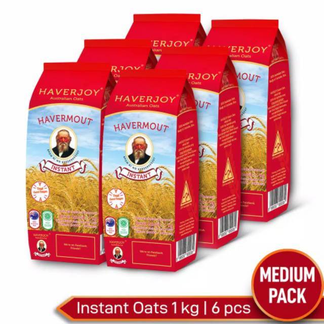 Haverjoy Medium Pack Instan Oats 1kg - 6pcs