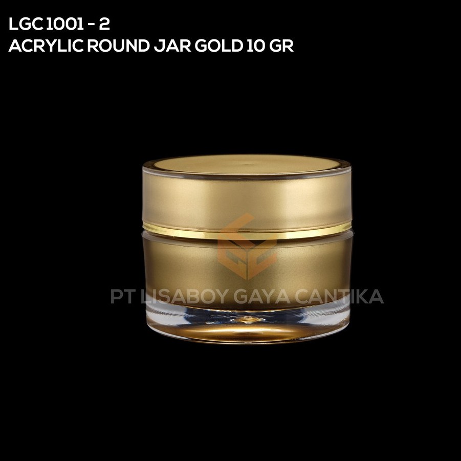 POT JAR/POT CREAM/ACRYLIC ROUND JAR GOLD 10 GR/LGC 1001-2