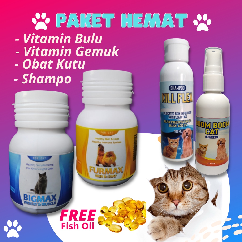 VITAMIN KUCING VITAMIN BULU KUCING OBAT KUTU KUCING SAMPO KUCING PENUMBUH BULU KUCING PENGGEMUK KUCING PELEBAT BULU KUCING FURMAX BIGMAX Olive Care Royal Cats Maxcat Flea Remover Big Cat