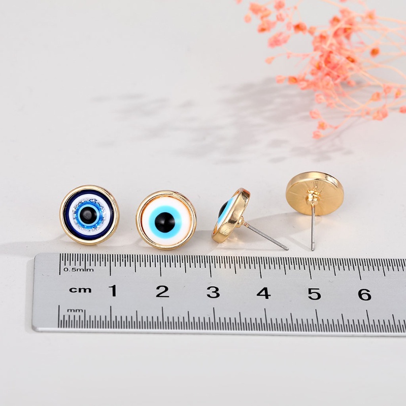 SIY  Evil Eye Stud Earrings Shining Turkish Eye Earrings Good Luck Eye Amulet Earring