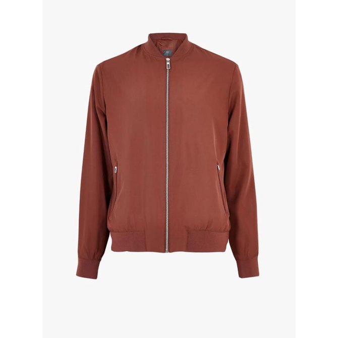 MARKS & SPENCER - Jaket Pria - Bomber Jacket with Stormwear 1 - BRICK, L