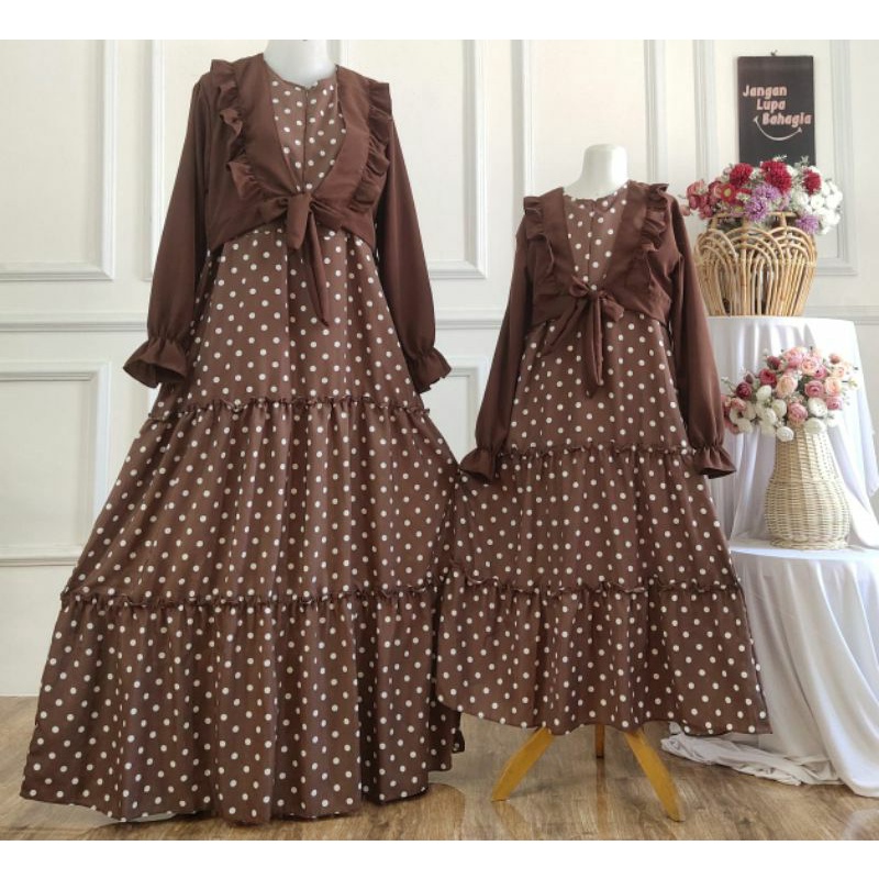 GAMIS COUPLE IBU ANAK/PEVITA CARDI COUPLE POLKADOT