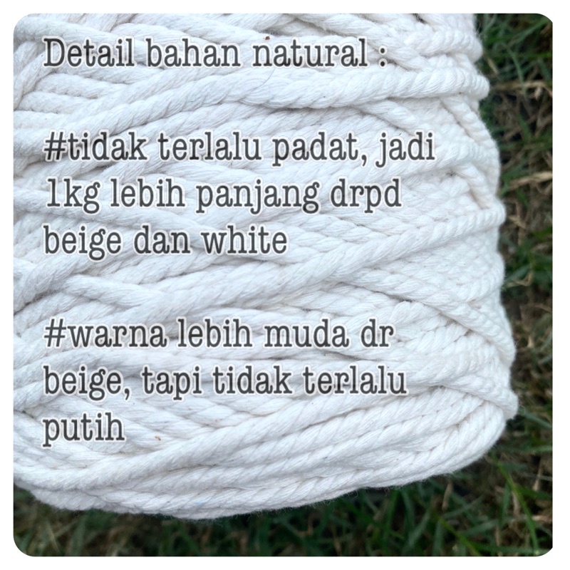 Tali macrame Grade A 2mm 3mm 4mm super katun cotton rope 4mm 3mm 1kg