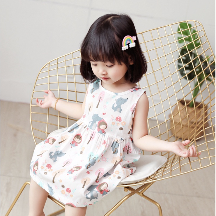 babyfit CASUAL-1 dress 100% katun anak perempuan lengan yukensi import gaun mini import jx-0227r