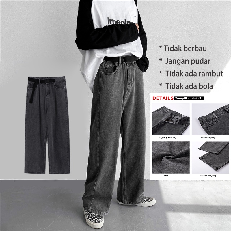 Jual Celana Jeans Straight Oversize Pria Jeans Pria Jeans Kulot Pria Loose Jeans Pria Wanita