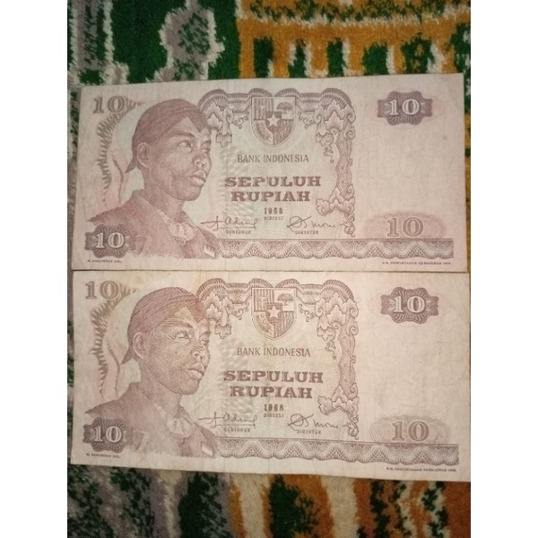 Uang kuno asli 10 Rupiah Sudirman Tahun 1968
