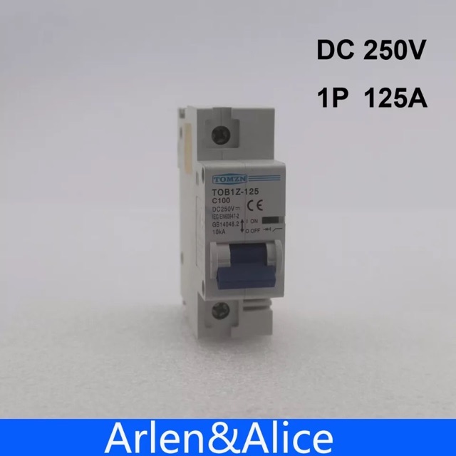 MCB DC 100A 125A 1P 250V MCB Circuit Breaker untuk Sistem PV C Kurva MCB