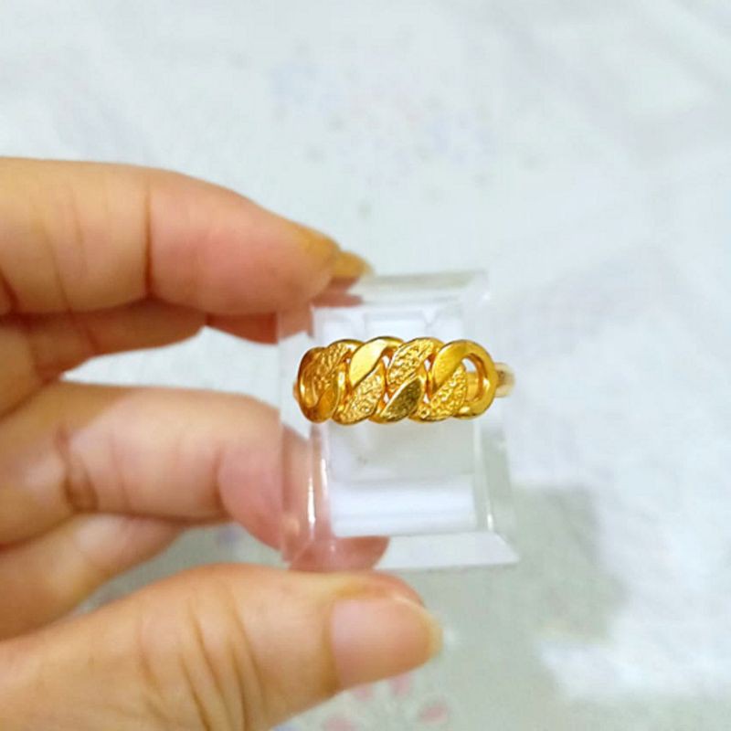 Cincin Emas Muda Rante Atas 1 gr | Cincin Rantai Atas 1 gr