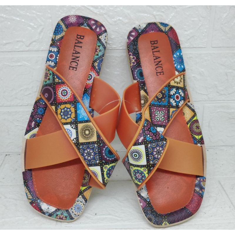 SANDAL IMPORT BALANCE SILANG BATIK 37-40 harga murah meriah