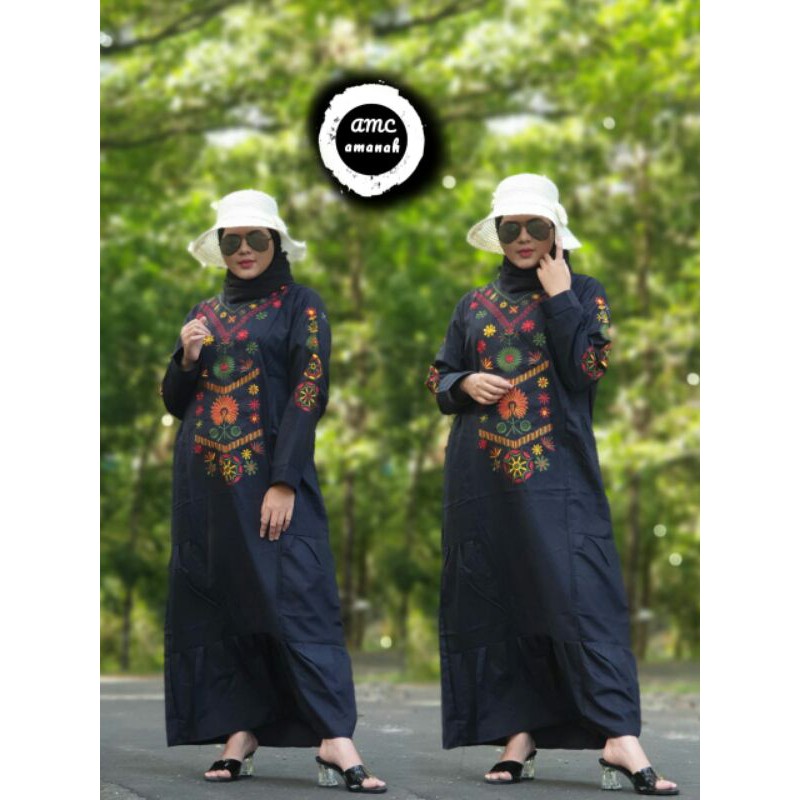 Sale gamis murah katun paris bordir