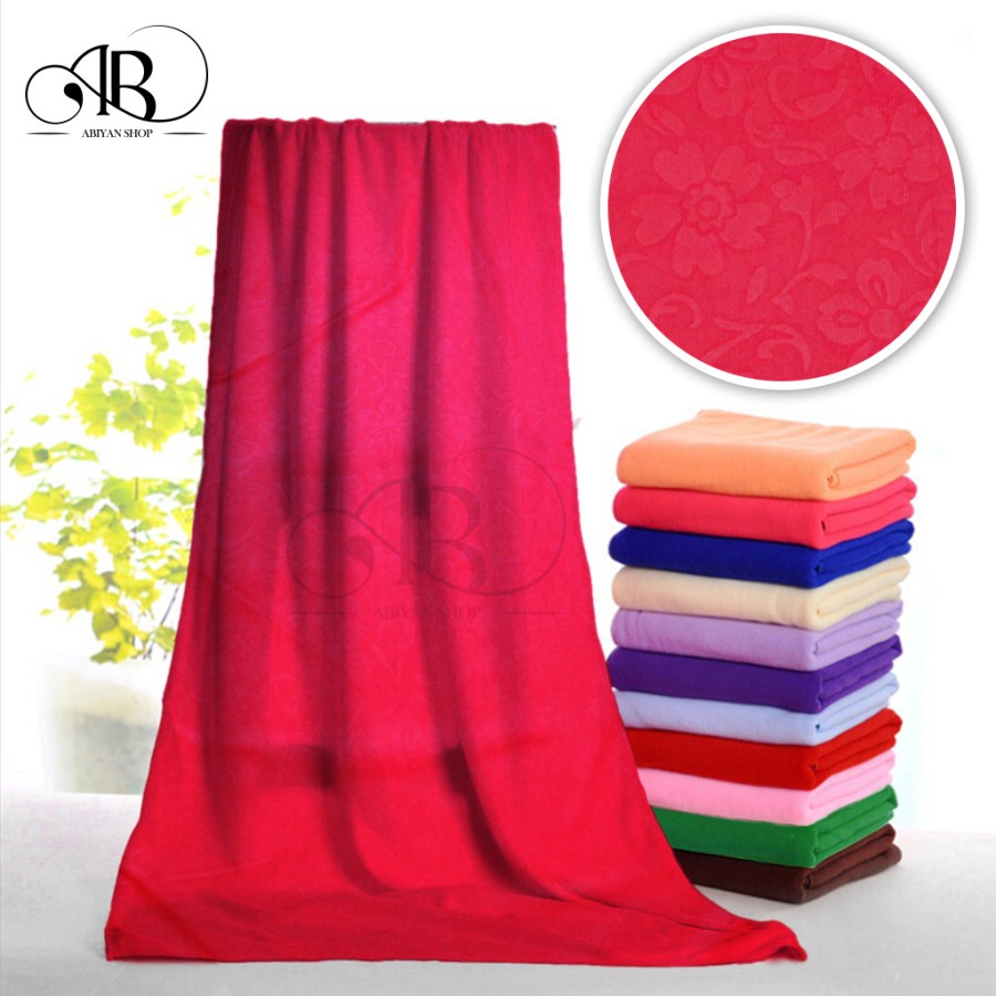 Handuk Embos Polos (COD)- Handuk Besar - Handuk DARK PINK