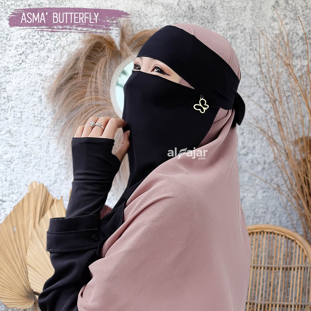 Cadar Niqab Tali Cantik Kekinian Dua layer Asma Sifon Silky by Alfajar Griya Muslim