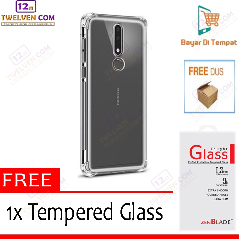 [FLASH SALE] Case Anti Crack Anti Shock Softcase Nokia 3.1 Plus - Free Tempered Glass