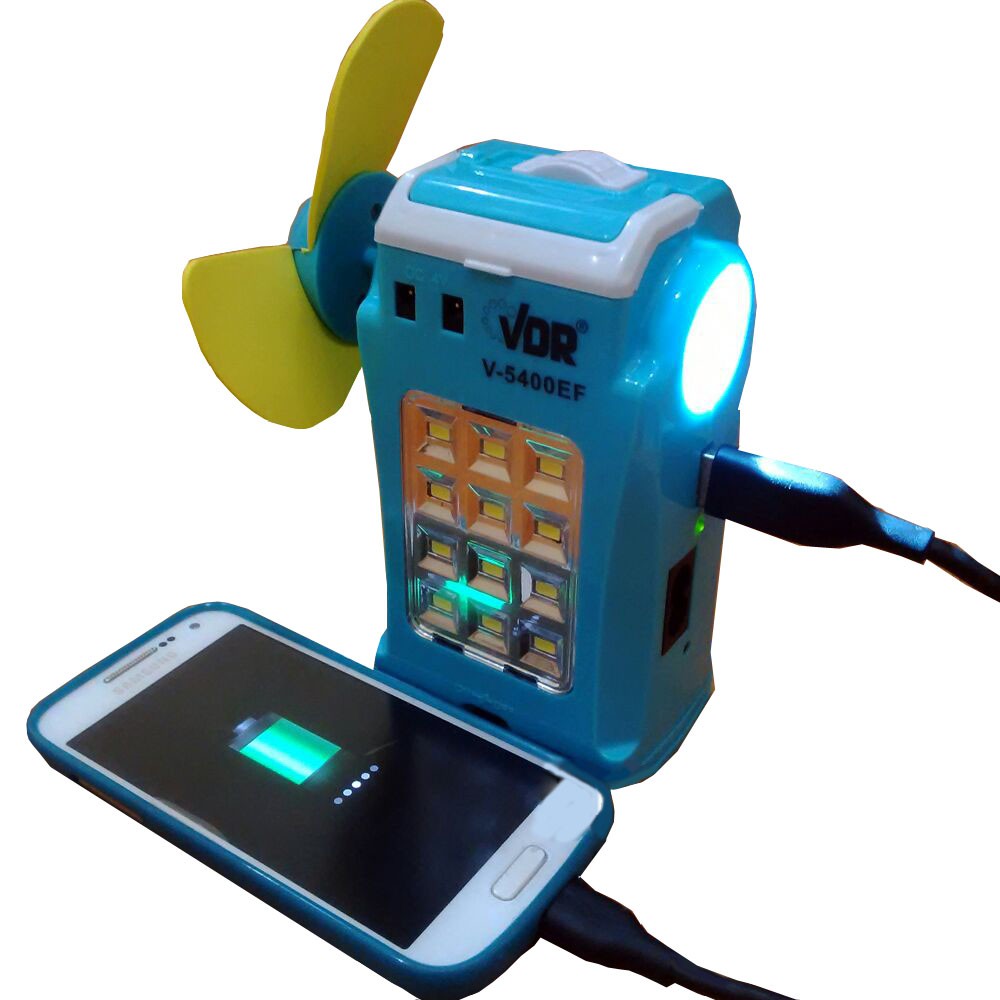INTRED VDR All-in-one Kipas + Senter + Lampu Emergency + Power Bank V-5400EF