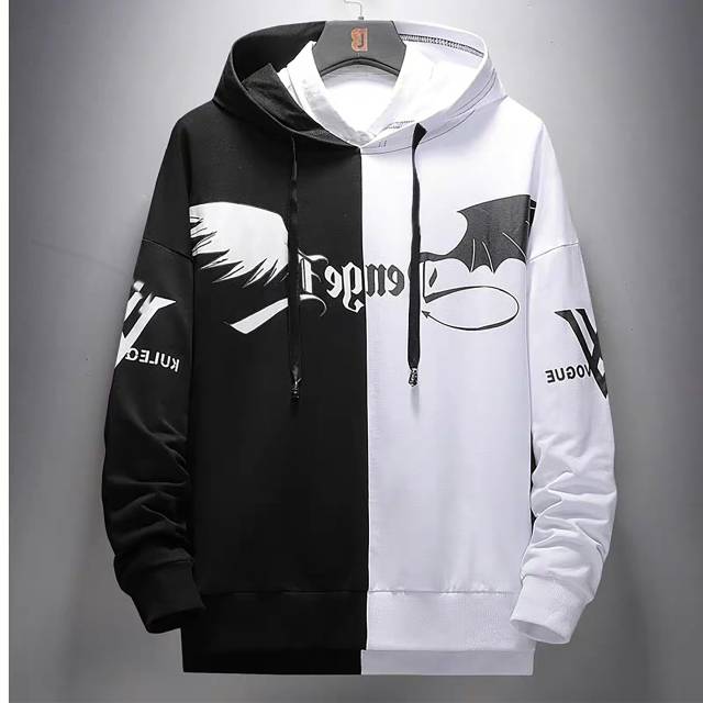 TOTOTAshop.Sweater Hoodie pria VAQUE CS,Bahan FLEECE TEBAL,Motif Sablon halus.kantong aktif samping