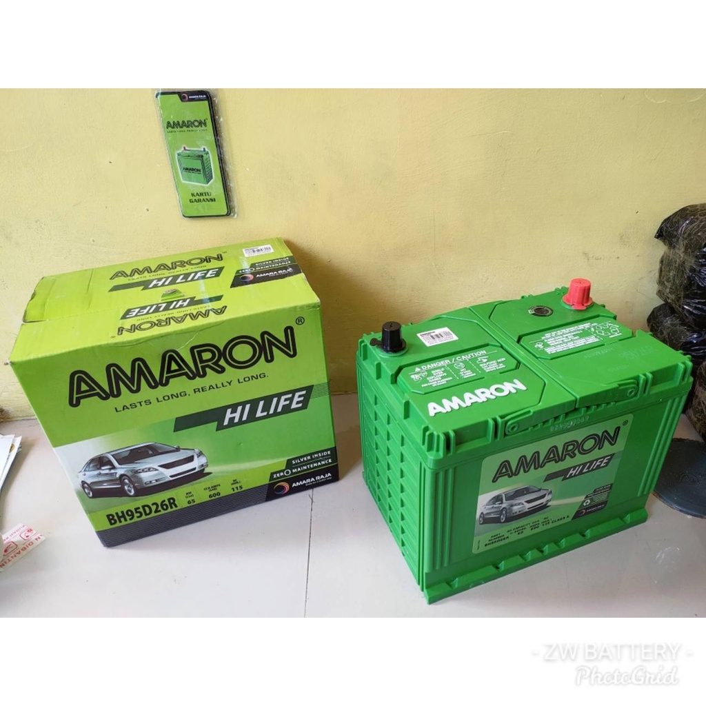 Aki Mobil Mitsubishi Galant NS70 / 65D26R AMARON HILIFE Aki Kering