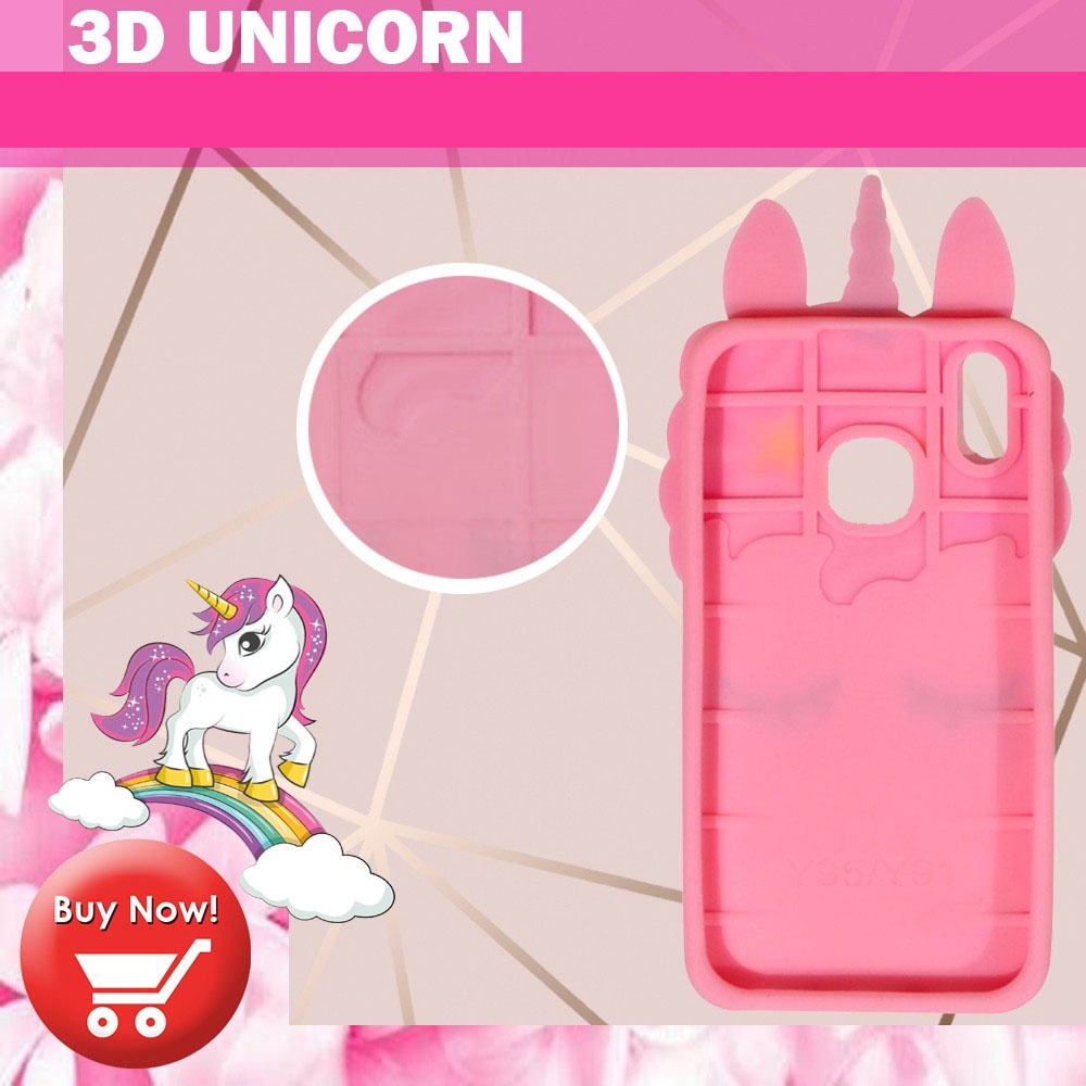 3D Cartoon Unicorn Case Samsung Galaxy A30 / A50 / A30s Softcase 4D Samsung A30 Silikon 3D Unicorn