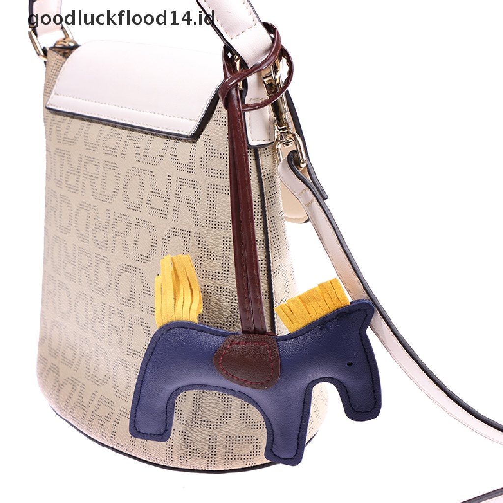 [OOID] Handmade PU Leather Horse Keychain Animal Key Chain for Women Bag Keychain Charm ID