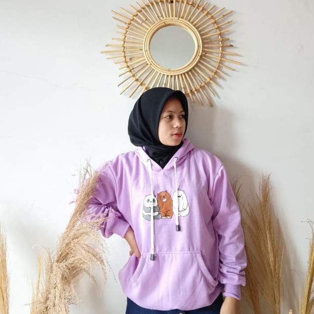 Panda Lucu Sweater Hoodie / arn grosir / Wanita Murah Trendy-8
