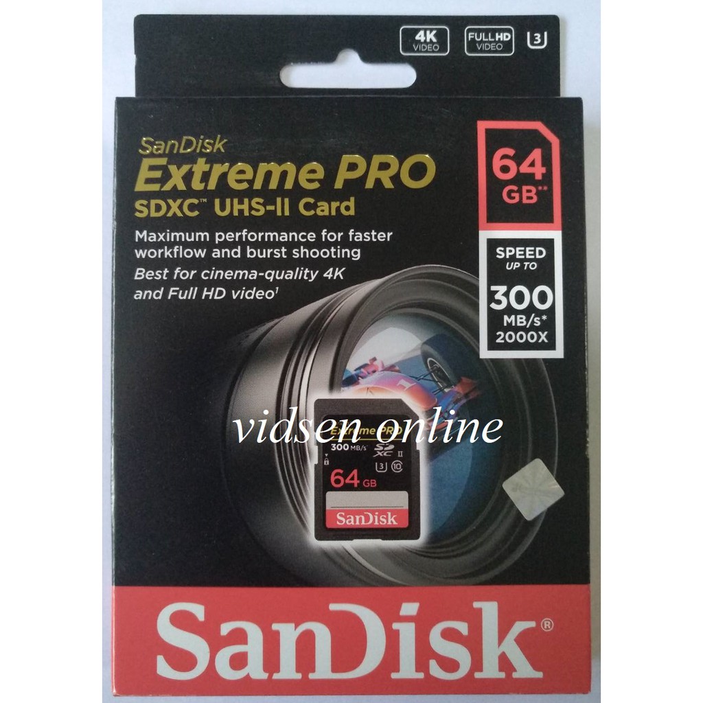 SanDisk Extreme Pro SDXC / SD Card UHS-II 64Gb 300MBps