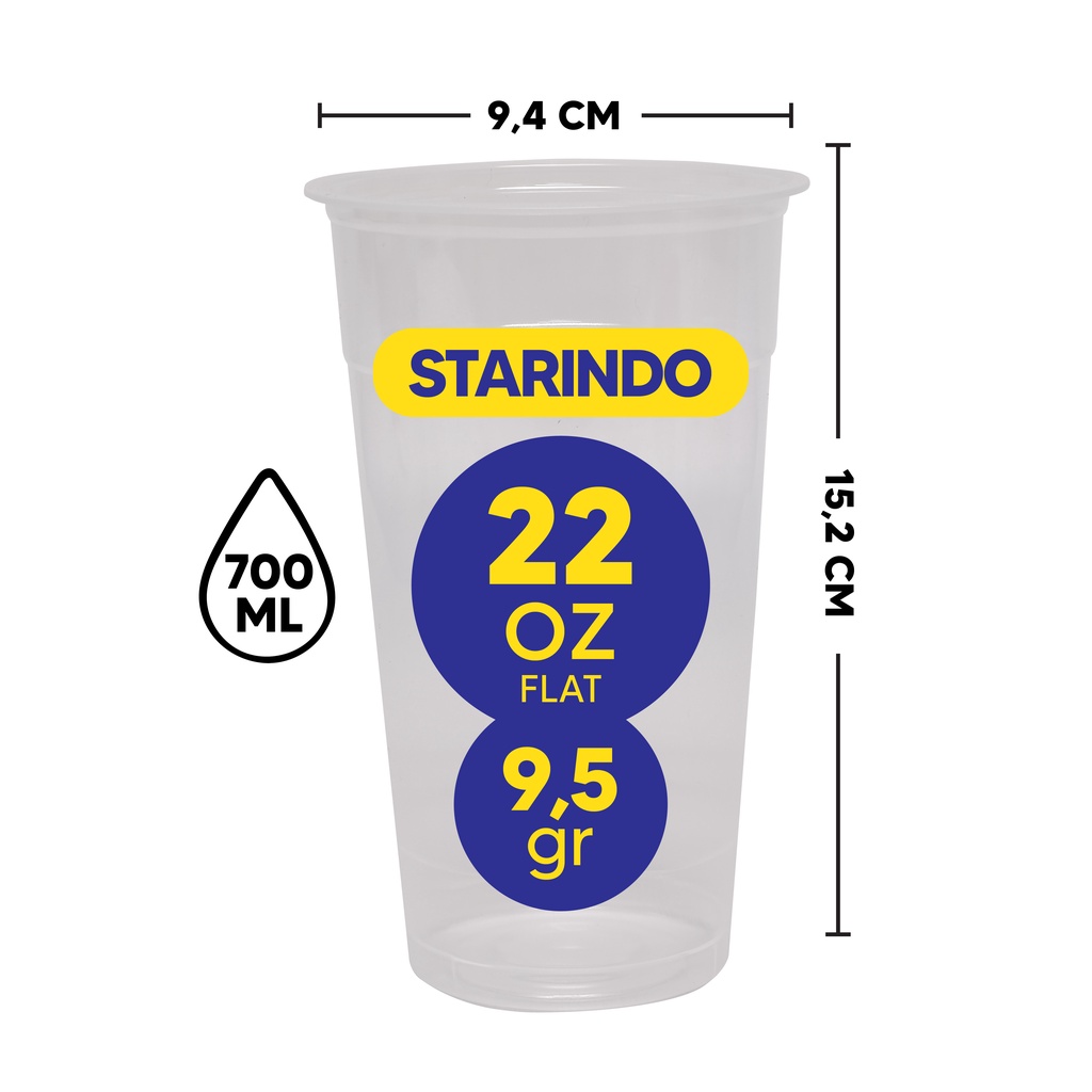 Jual Cup Starindo 22 Oz Flat Oval Indonesiashopee Indonesia 3623