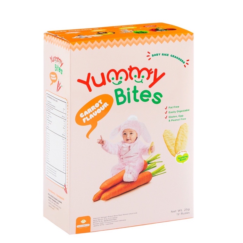 TokoPapin Biskuit Bayi Yummy Bites Rice Crackers Original Termurah Snack Anak Bayi