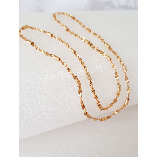 kalung Motif Bambu ukir bursalino lapis emas bestseller import xuping 45cm dewasa