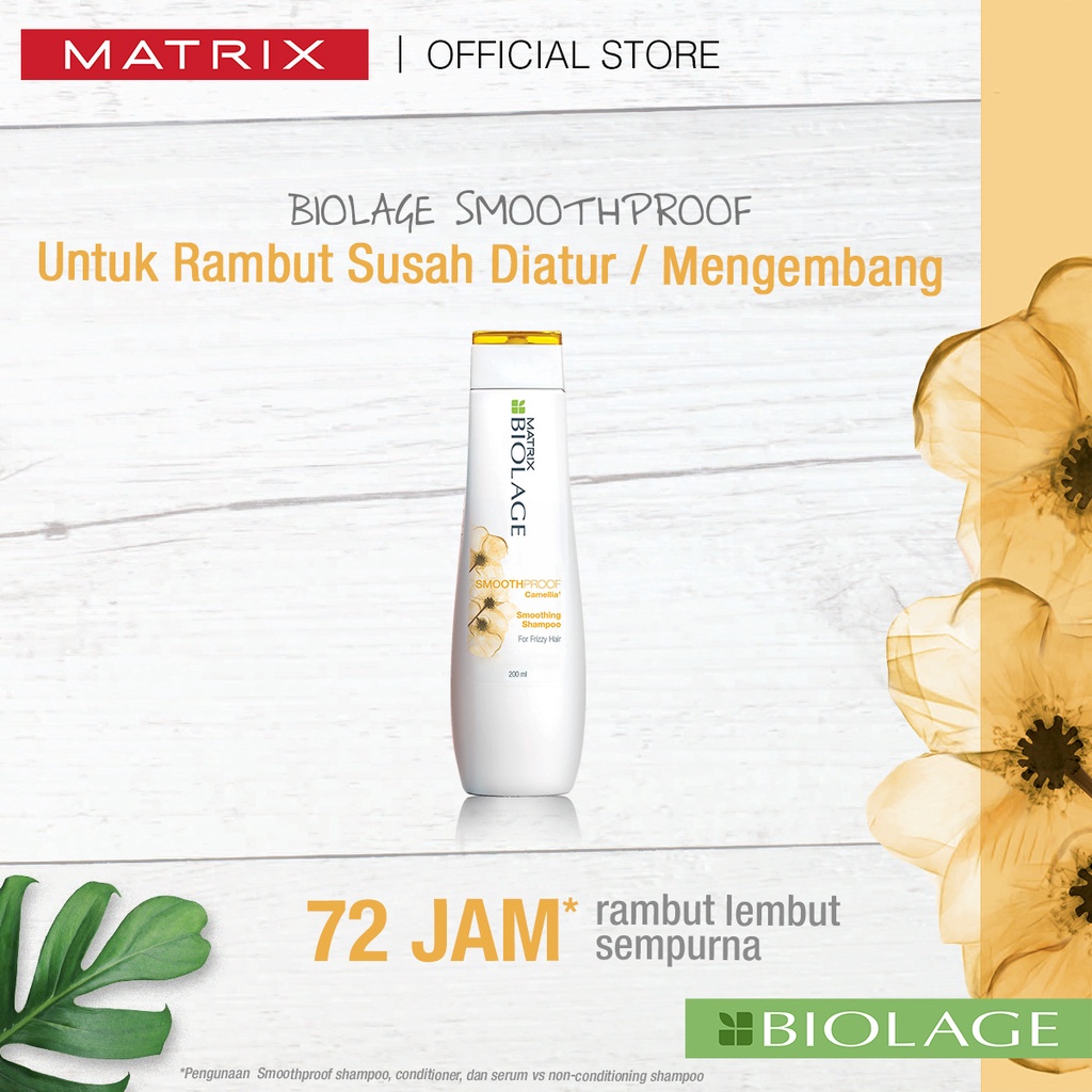 MATRIX Biolage Smoothproof Shampoo - Shampo Nutrisi Perawatan Pelembut Rambut Kering Kusut Mengembang 200 ml